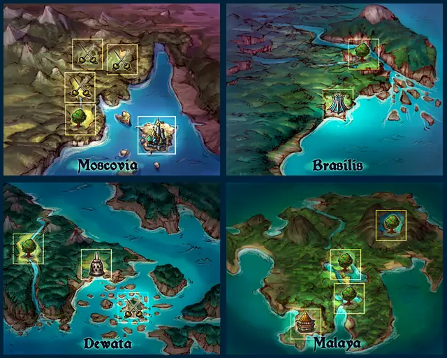 Southern lands world map